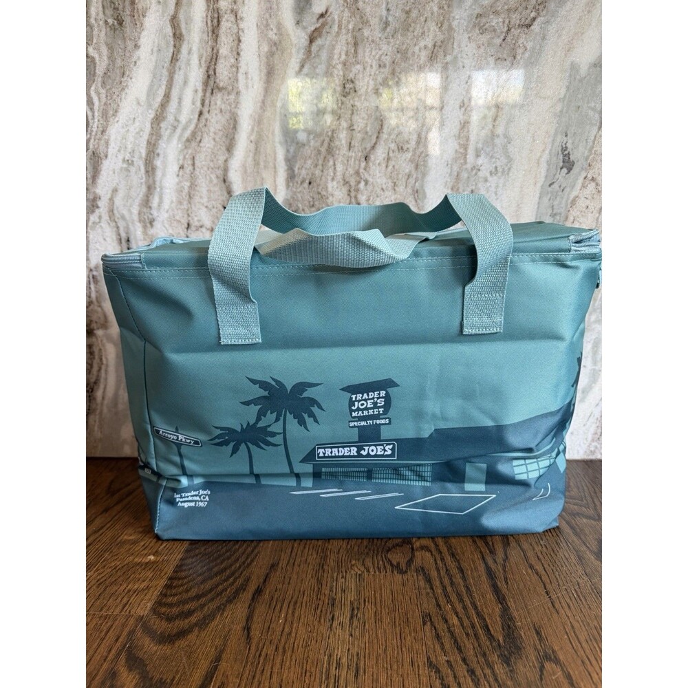 Trader Joe's Cooler Bag Teal Green Large Insulated NEW 8 gal Ships Quick - Picture 2 of 9